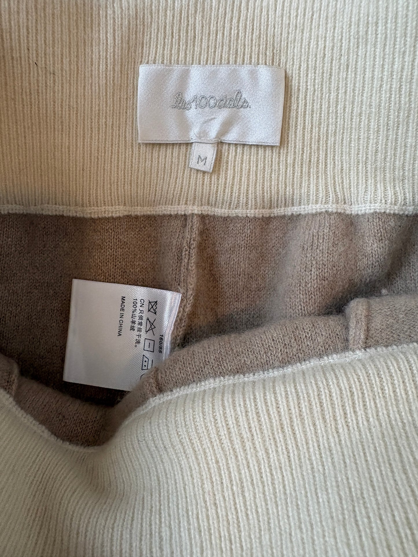 Les 100 Ciels Beige Cashmere Joggers M