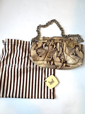 Henri Bendel Snake Print Leather Shoulder Bag