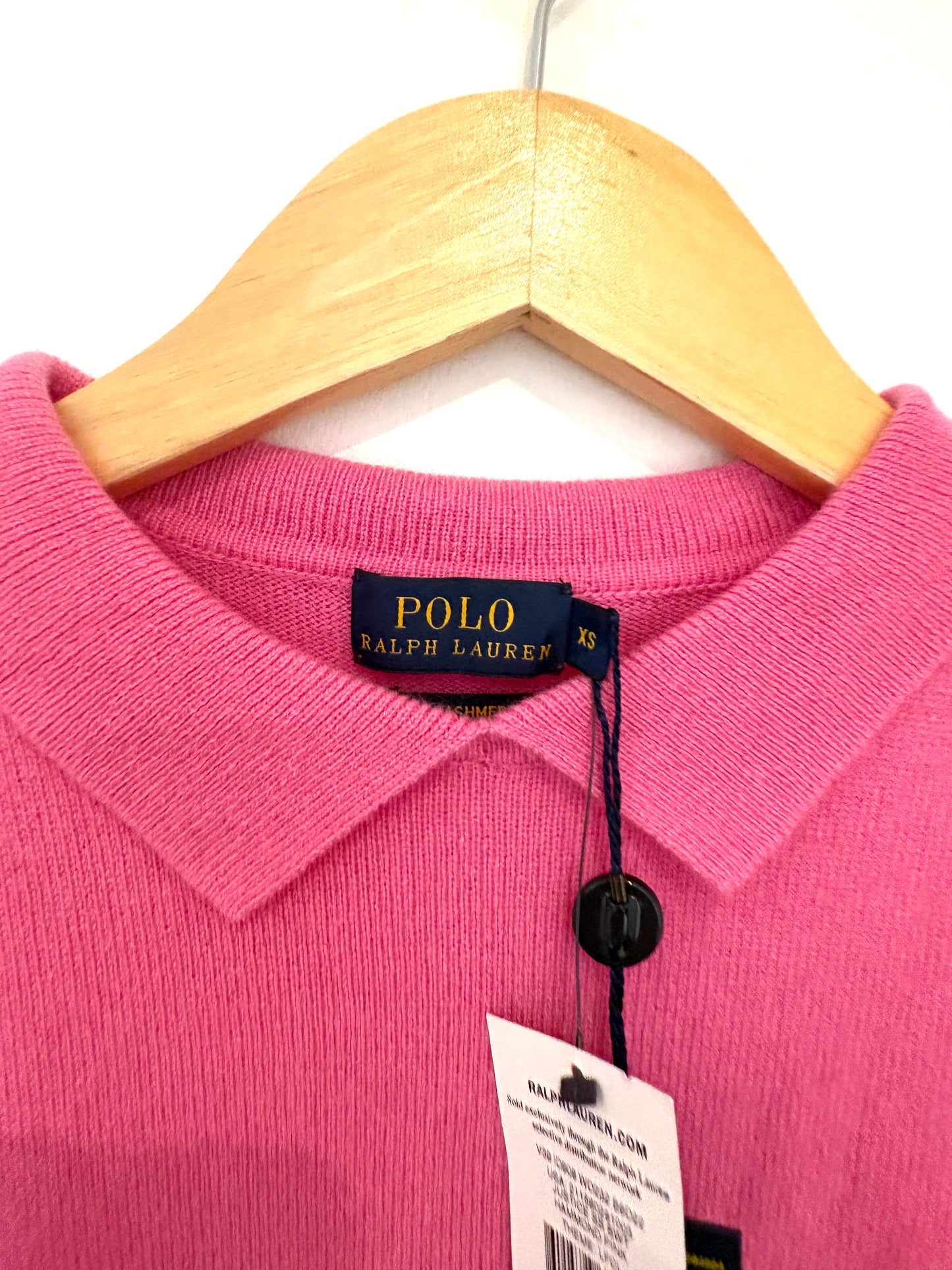 New With Tags Polo Ralph Lauren Pink Cashmere Knit XS