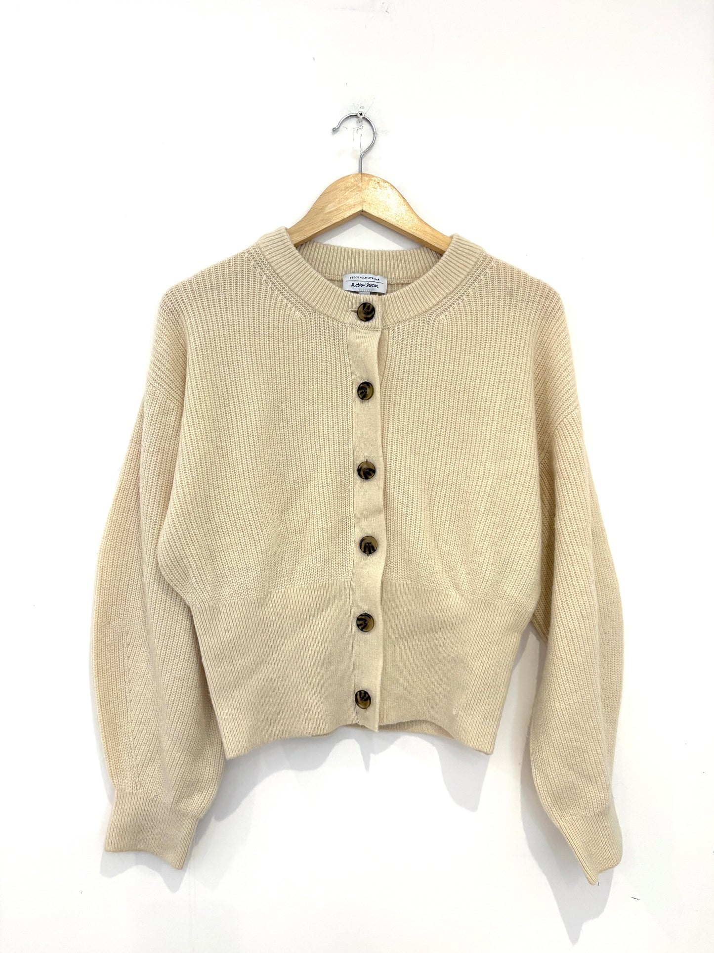 & Other Stories Cream Ribbed Wool Knit S