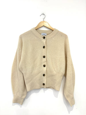 & Other Stories Cream Ribbed Wool Knit S