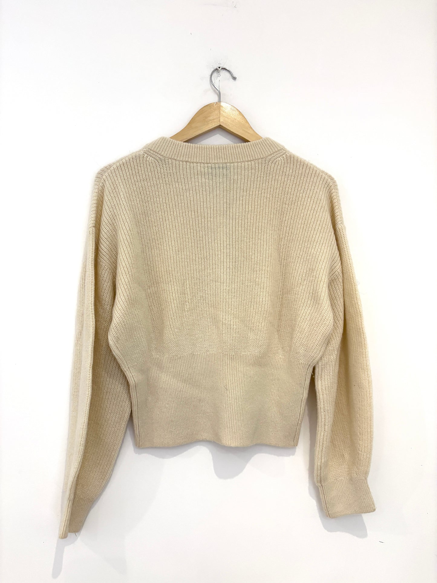 & Other Stories Cream Ribbed Wool Knit S