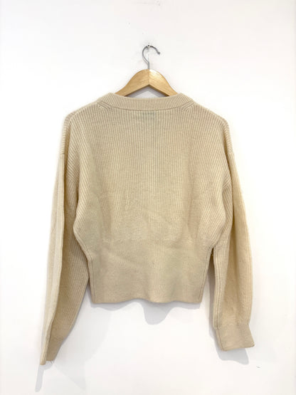 & Other Stories Cream Ribbed Wool Knit S