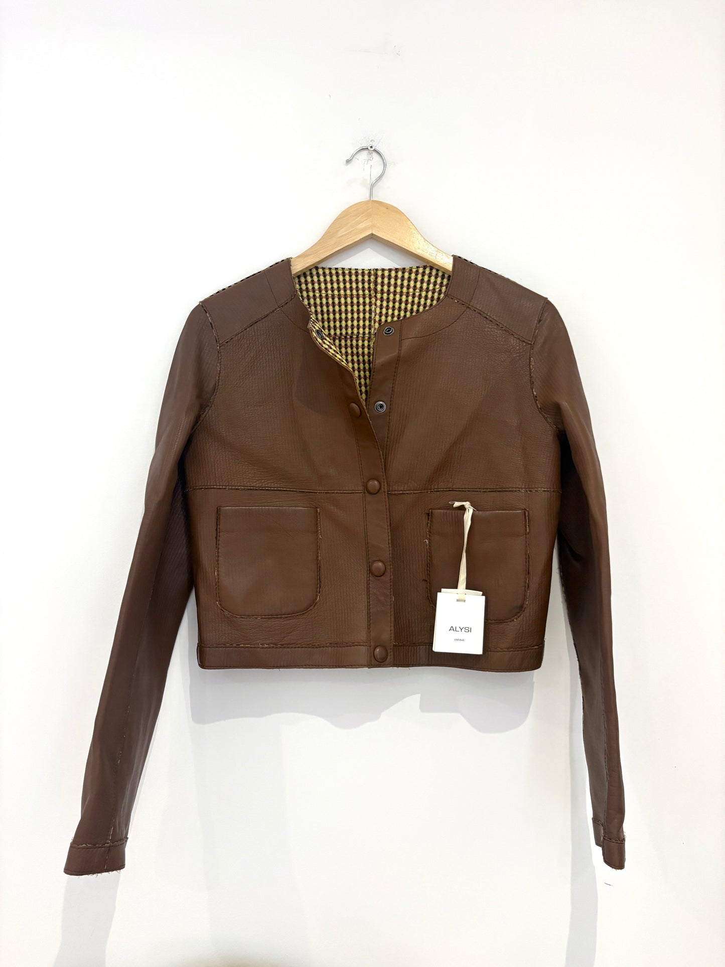 Alysi Brown leather reversible jacket S
