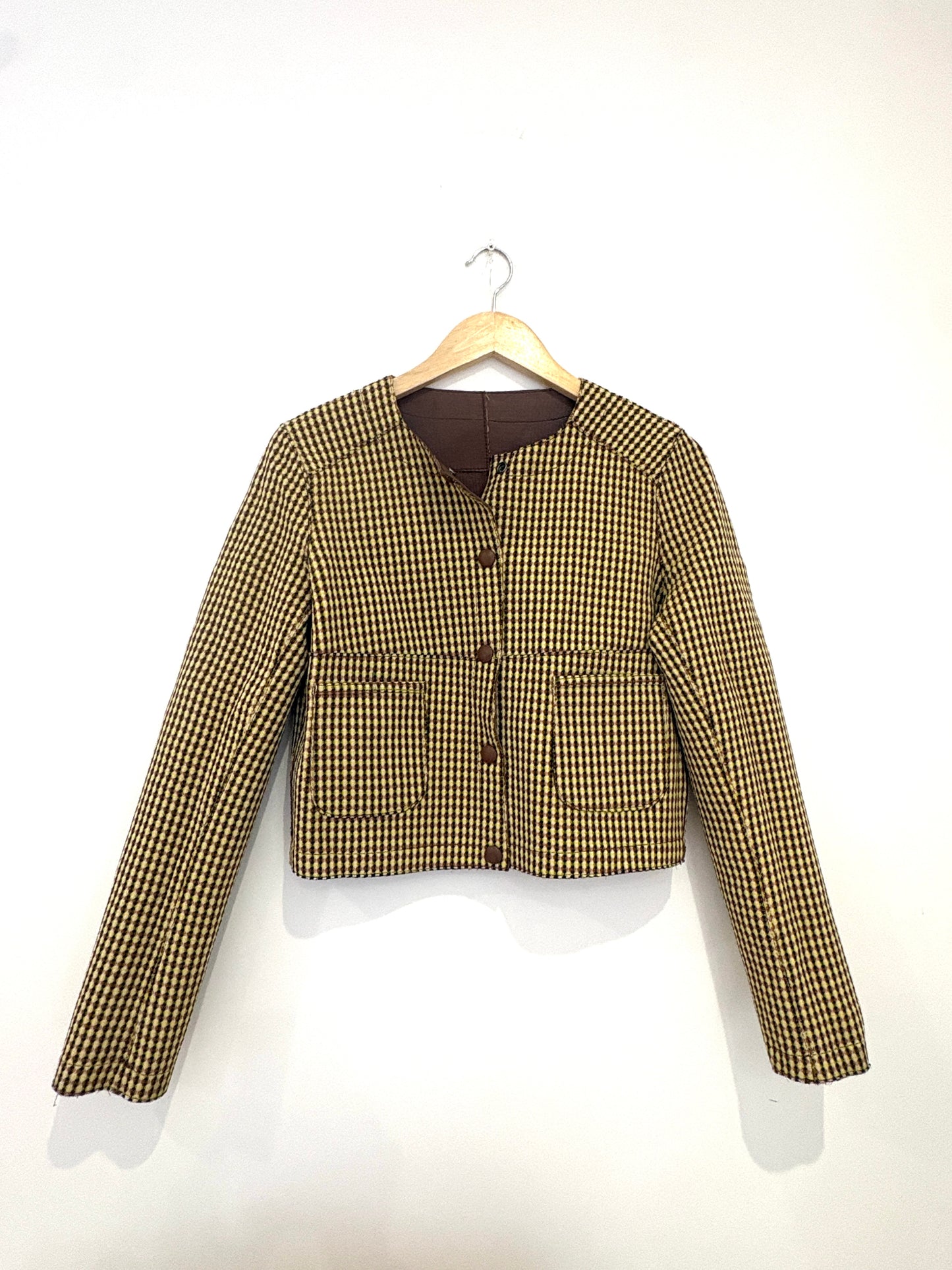 New With Tags Alysi Brown Leather Reversible Jacket UK 8