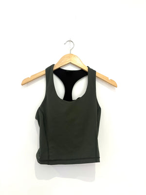 Sweaty Betty Khaki Padded Sports Top S