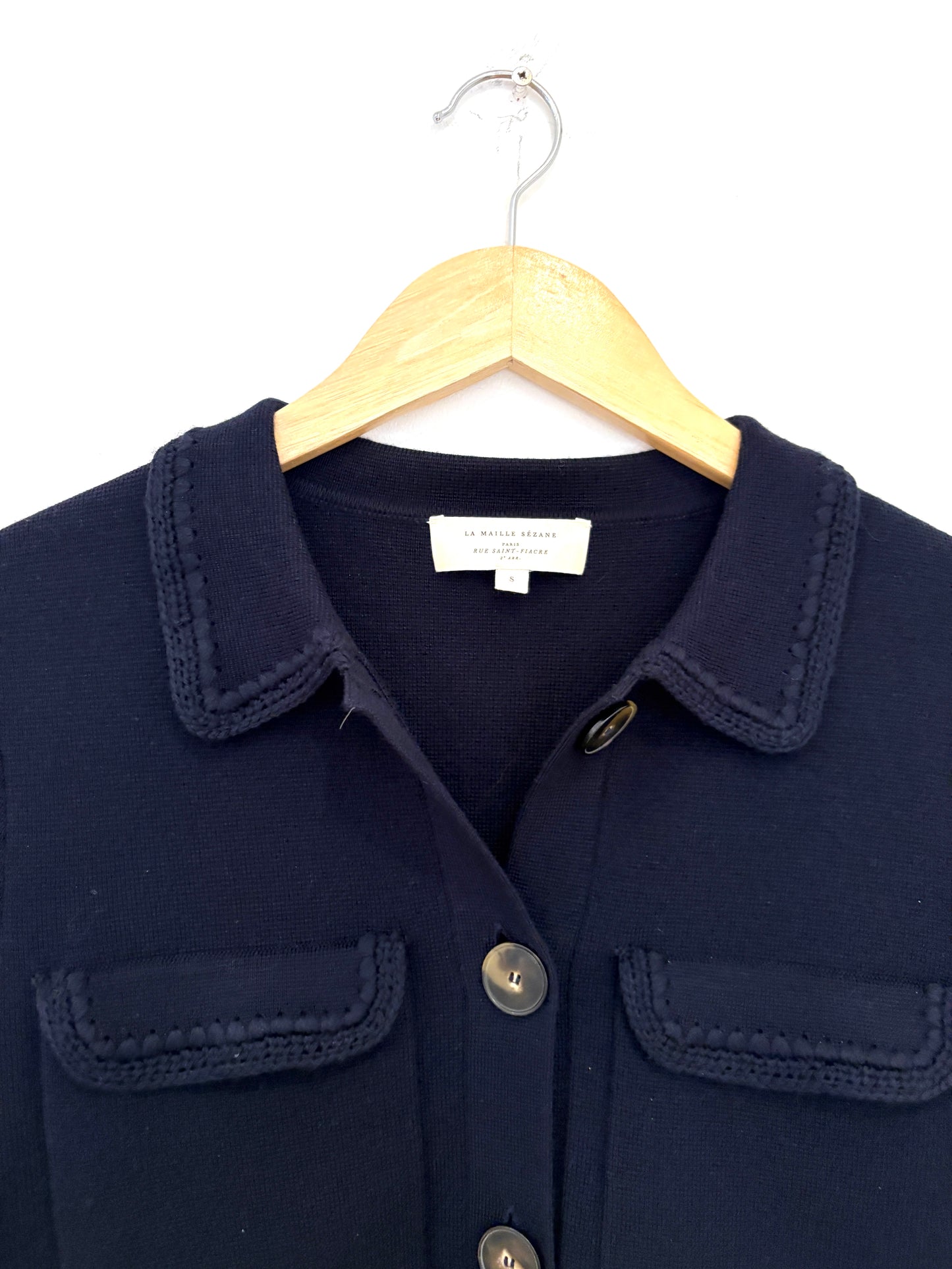 Sézane Betty Navy Cardigan S