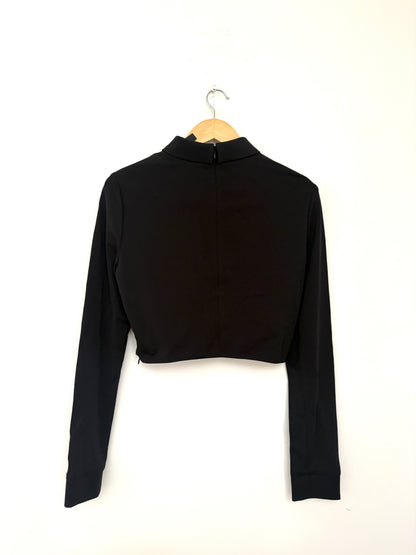 New With Tags Tibi Black Stretch Jersey Top UK 12