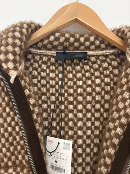 New With Tags Zara Cropped Brown Knit S