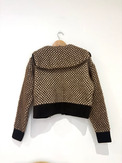 New With Tags Zara Cropped Brown Knit S