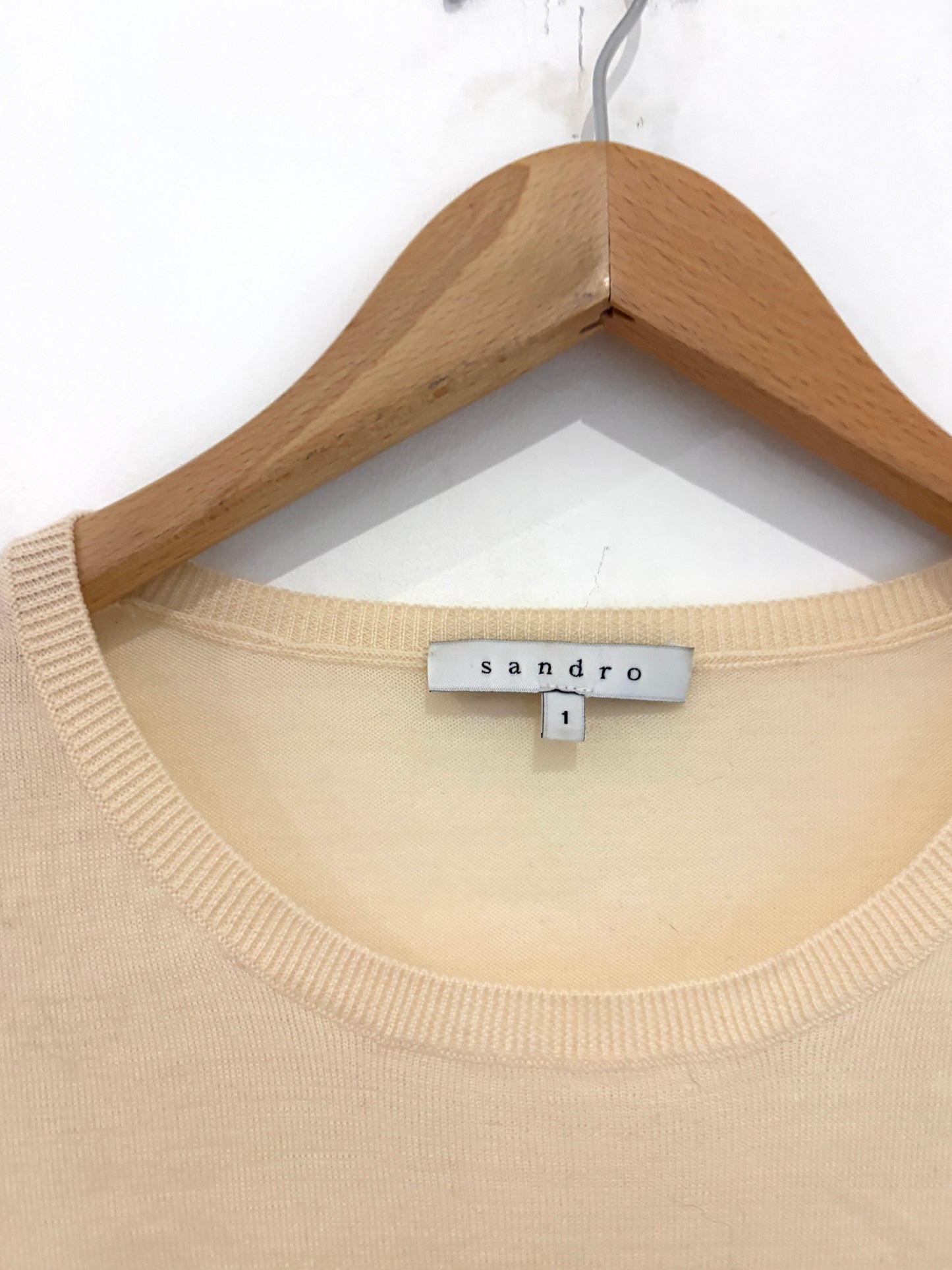 Sandro Cream Wool Knit S