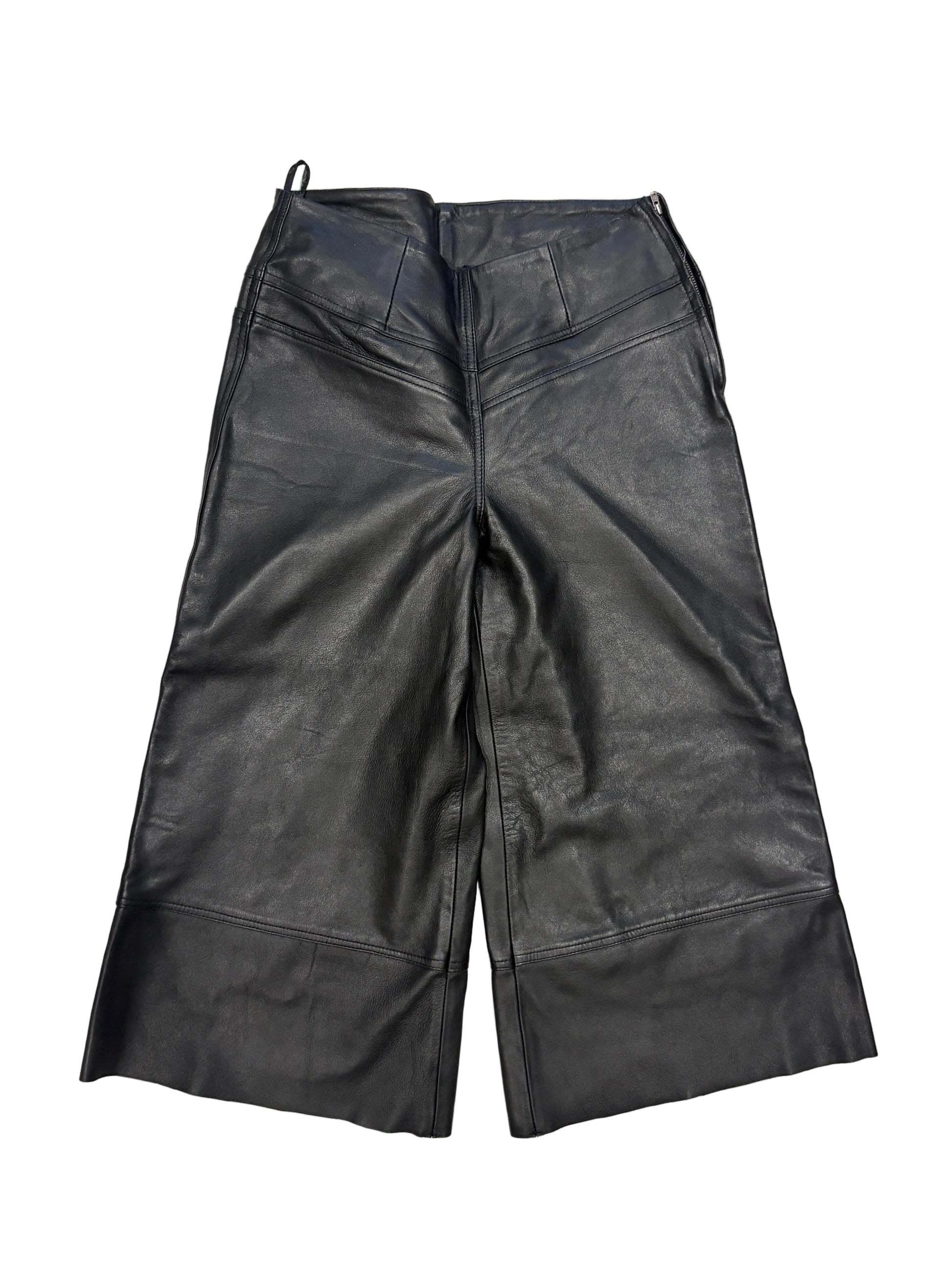Cigno Nero Leather Cropped Culottes