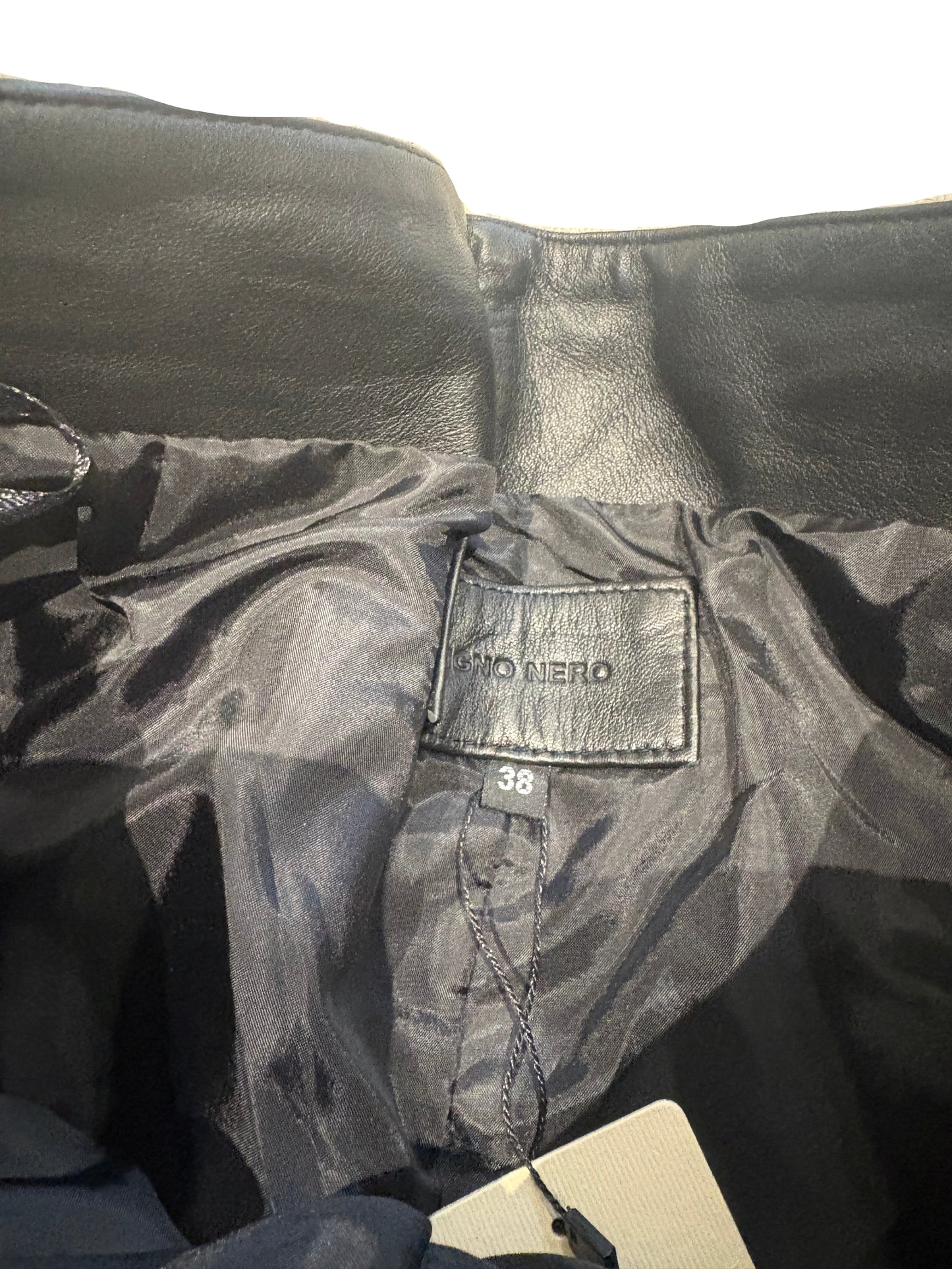 New With Tags Cigno Nero Leather Cropped Trouser UK 10