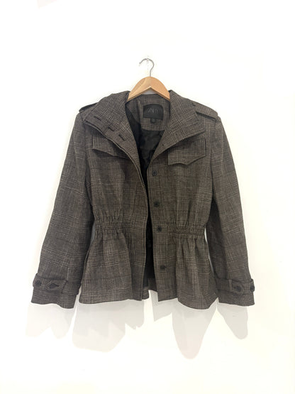 Zara plaid peplum jacket S