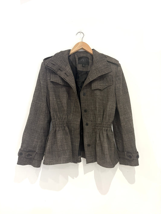 Zara plaid peplum jacket S