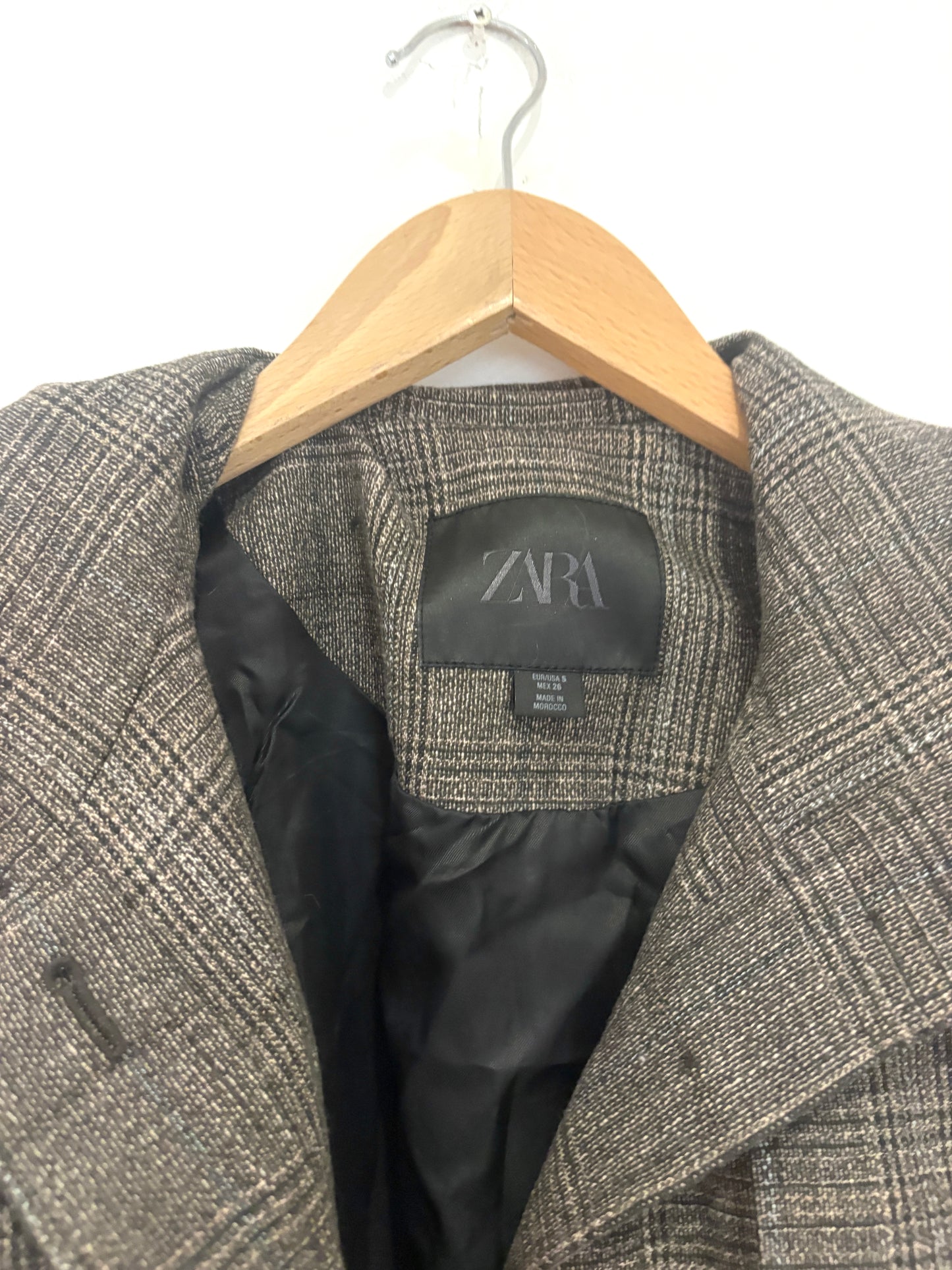 Zara Plaid Peplum Jacket S