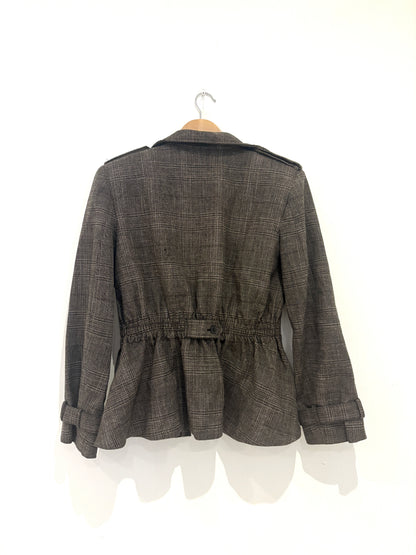 Zara Plaid Peplum Jacket S