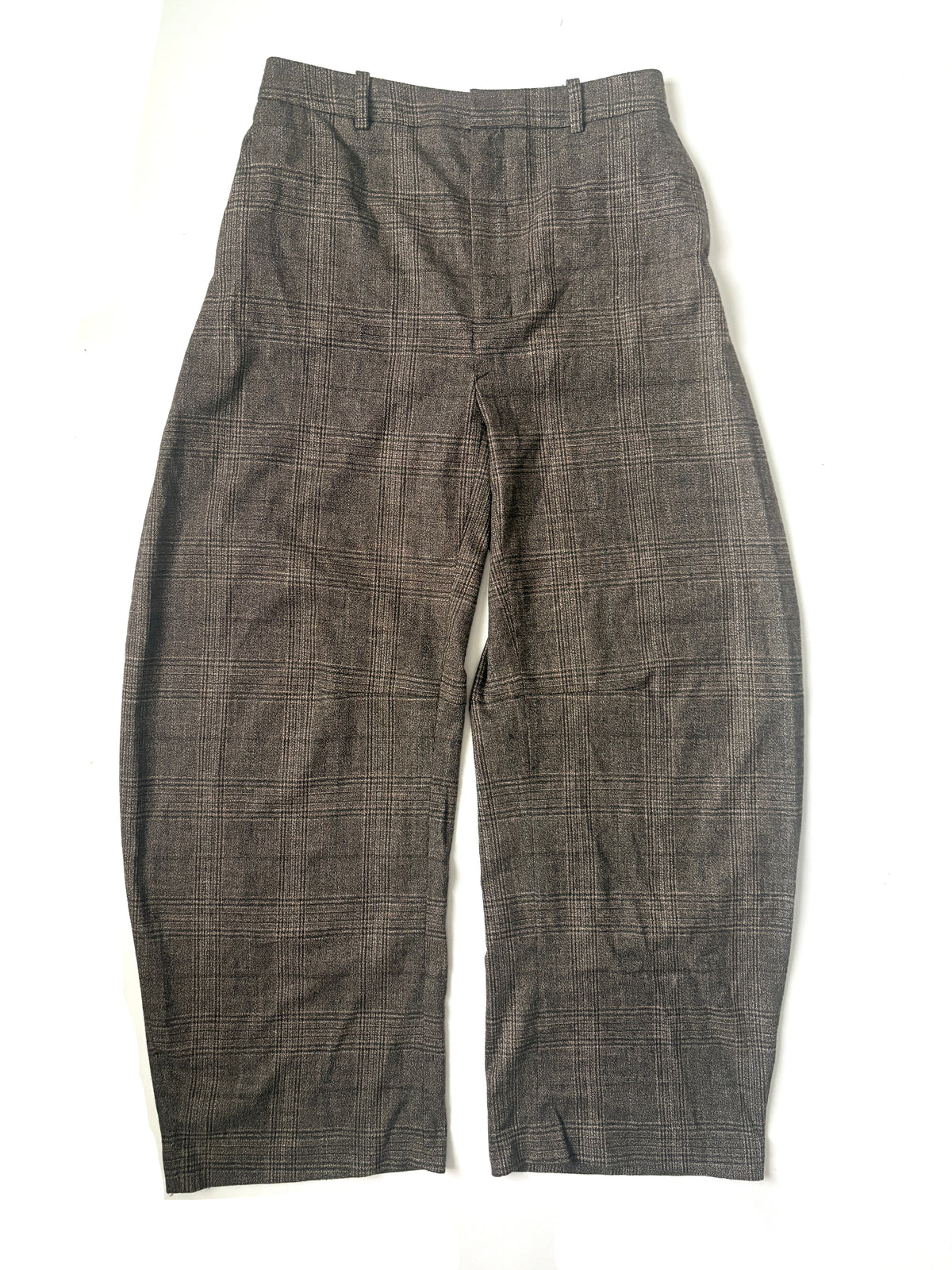 zara plaid wool balloon trousers S