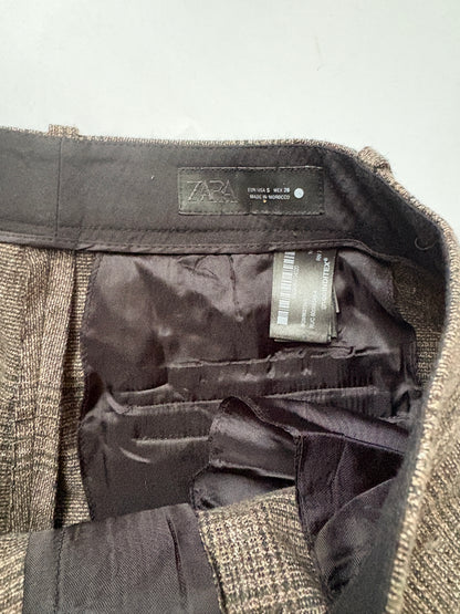 Zara Plaid Wool Balloon Trousers S