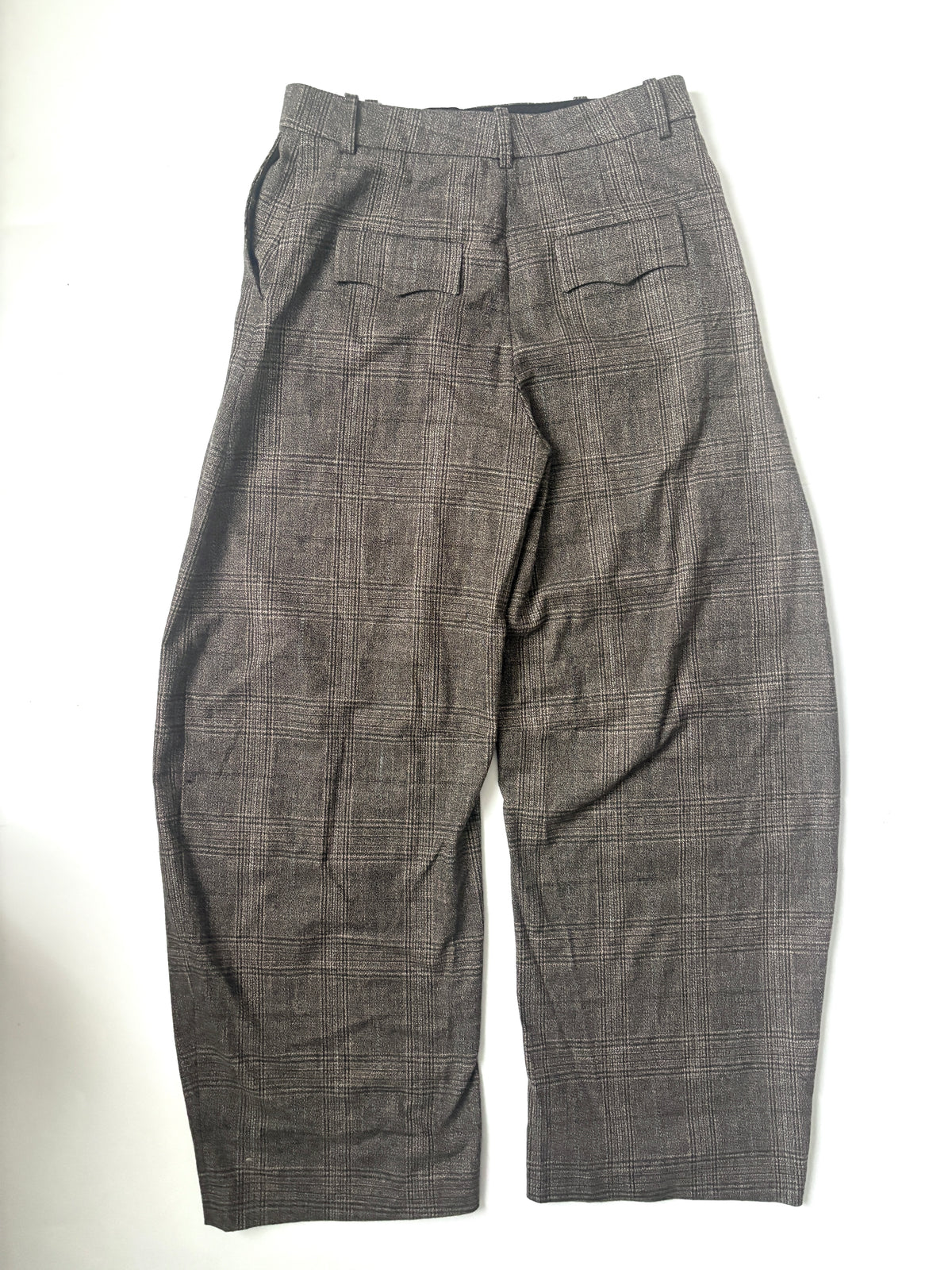Zara Plaid Wool Balloon Trousers S
