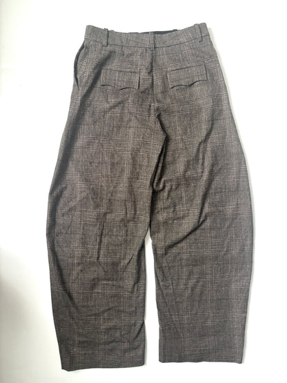 Zara Plaid Wool Balloon Trousers S
