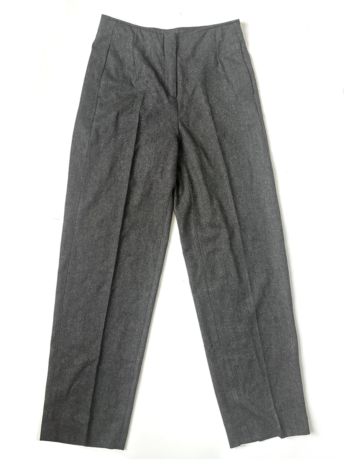 massimo dutti grey herringbone trousers uk 8