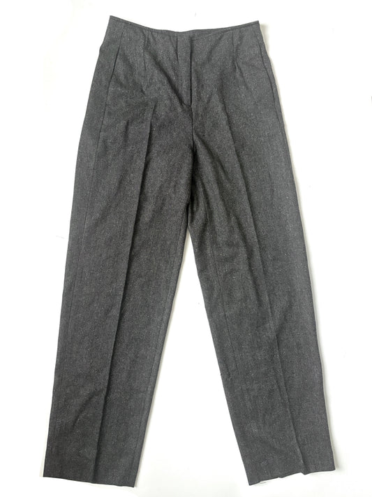massimo dutti grey herringbone trousers uk 8