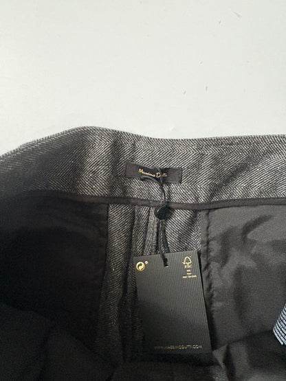 New With Tags Massimo Dutti Grey Herringbone Trousers UK 8