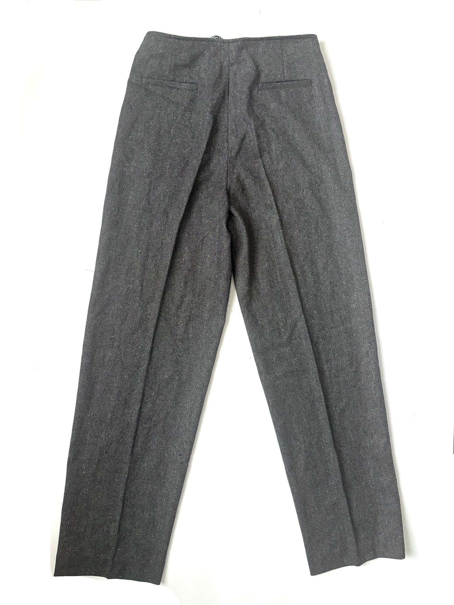 New With Tags Massimo Dutti Grey Herringbone Trousers UK 8