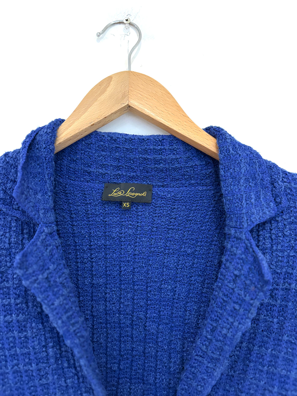Luisa Spagnoli Cropped Blue Tweed Jacket XS