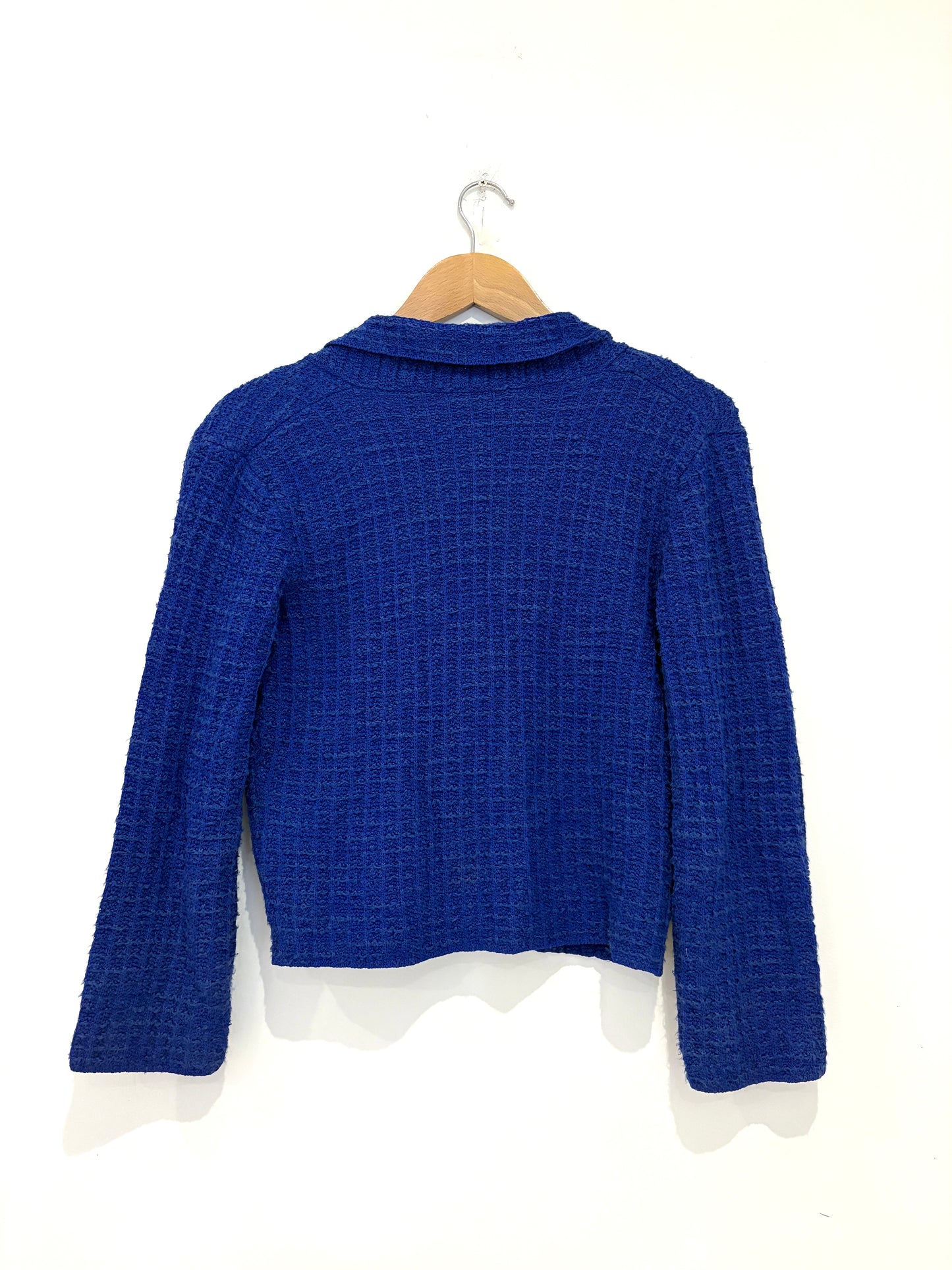 Luisa Spagnoli Cropped Blue Tweed Jacket XS