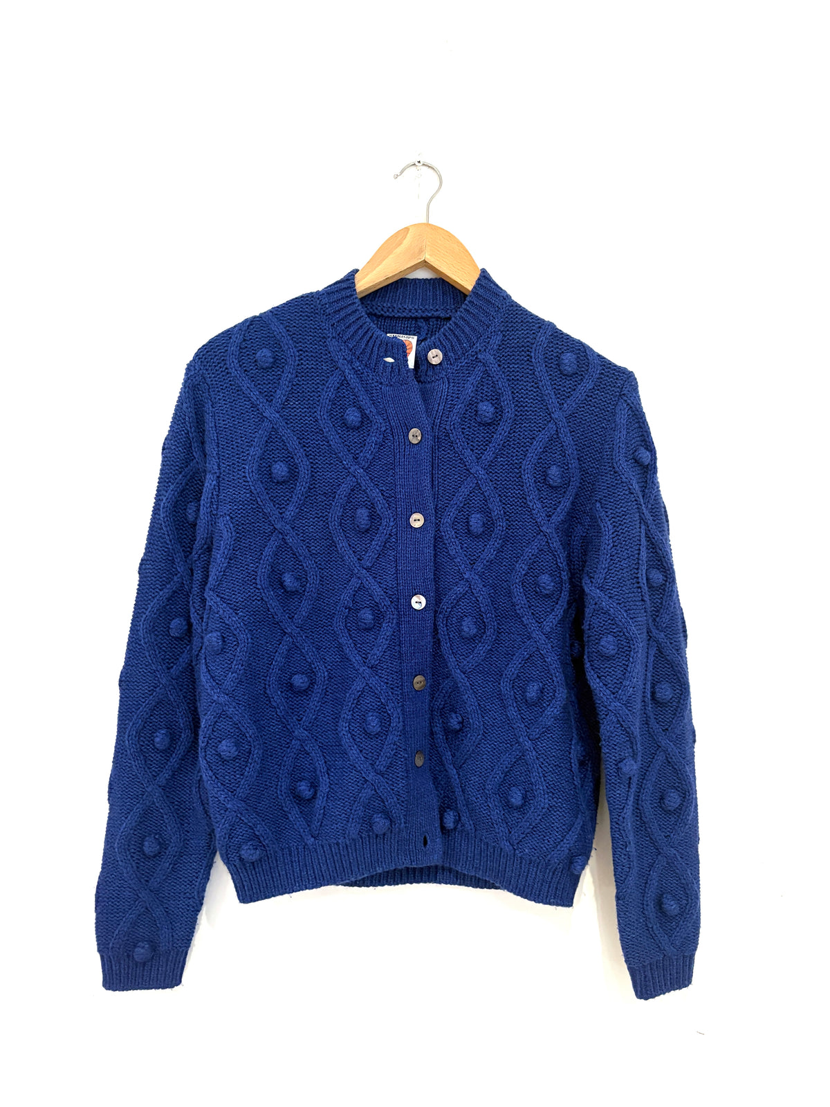 Shrimps Blue Cable Knit Cardigan L