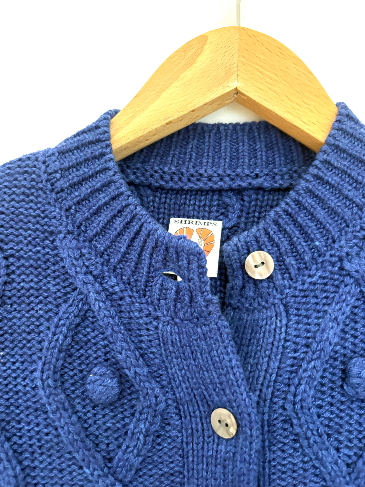 Shrimps Blue Cable Knit Cardigan L