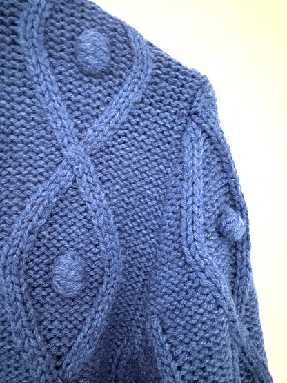 Shrimps Blue Cable Knit Cardigan L