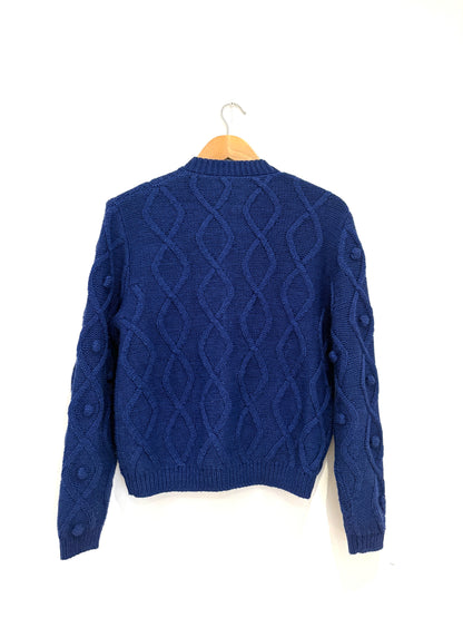 Shrimps Blue Cable Knit Cardigan L