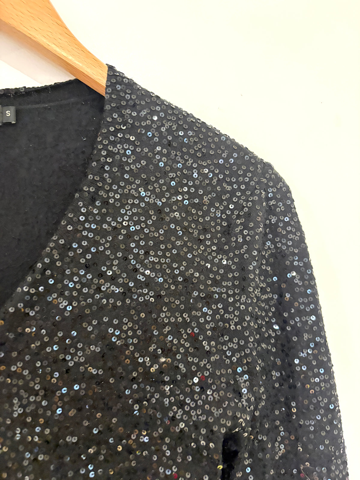 DKNY Sequin Silk & Cashmere Cardigan S