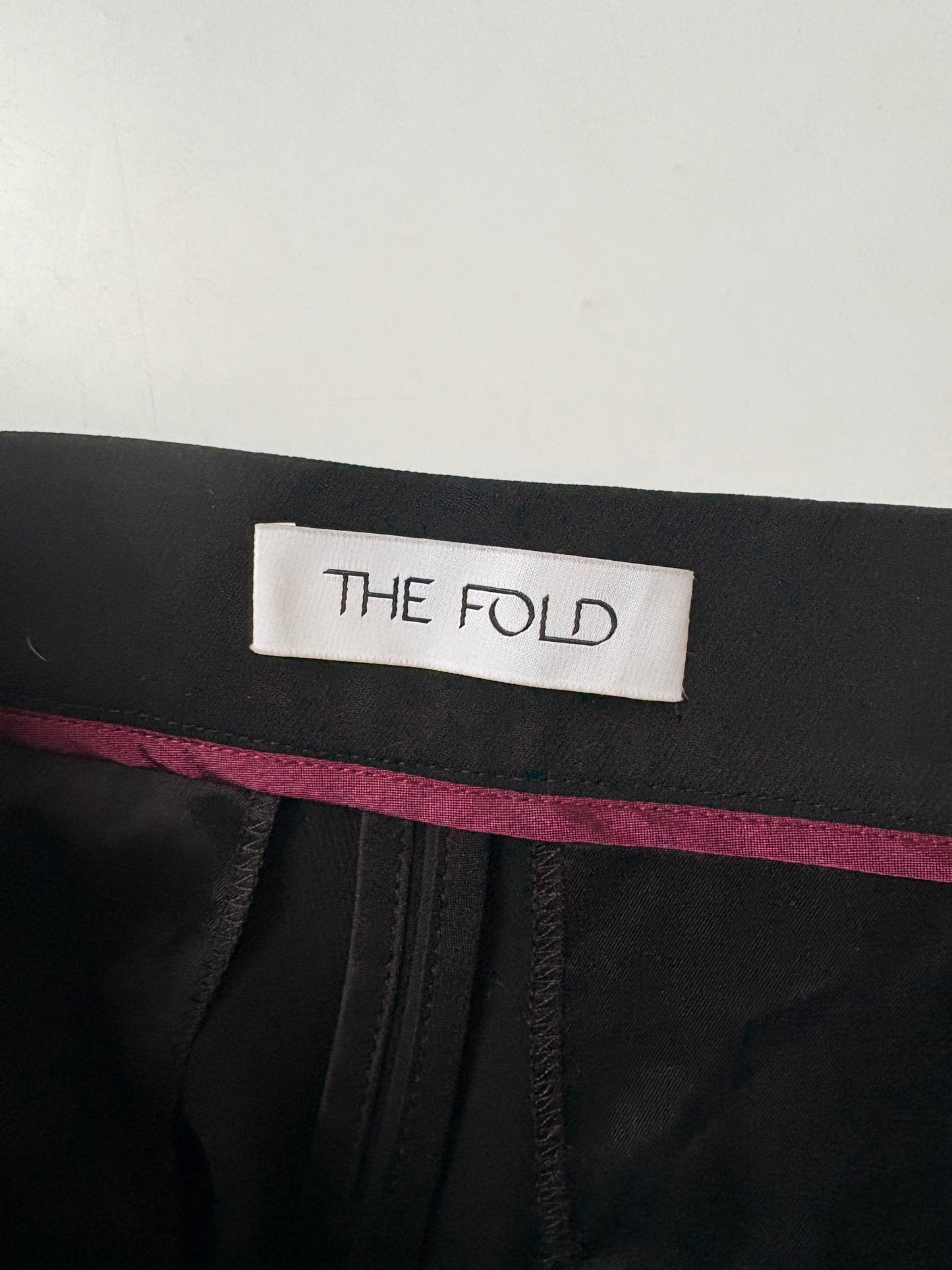 The Fold Black Wide Leg Trousers UK 12
