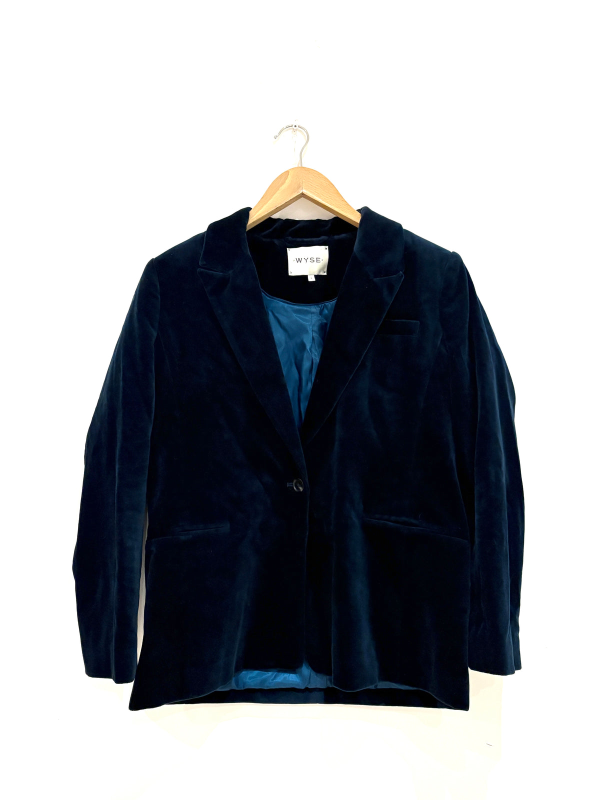 Wyse Blue Velvet Blazer L