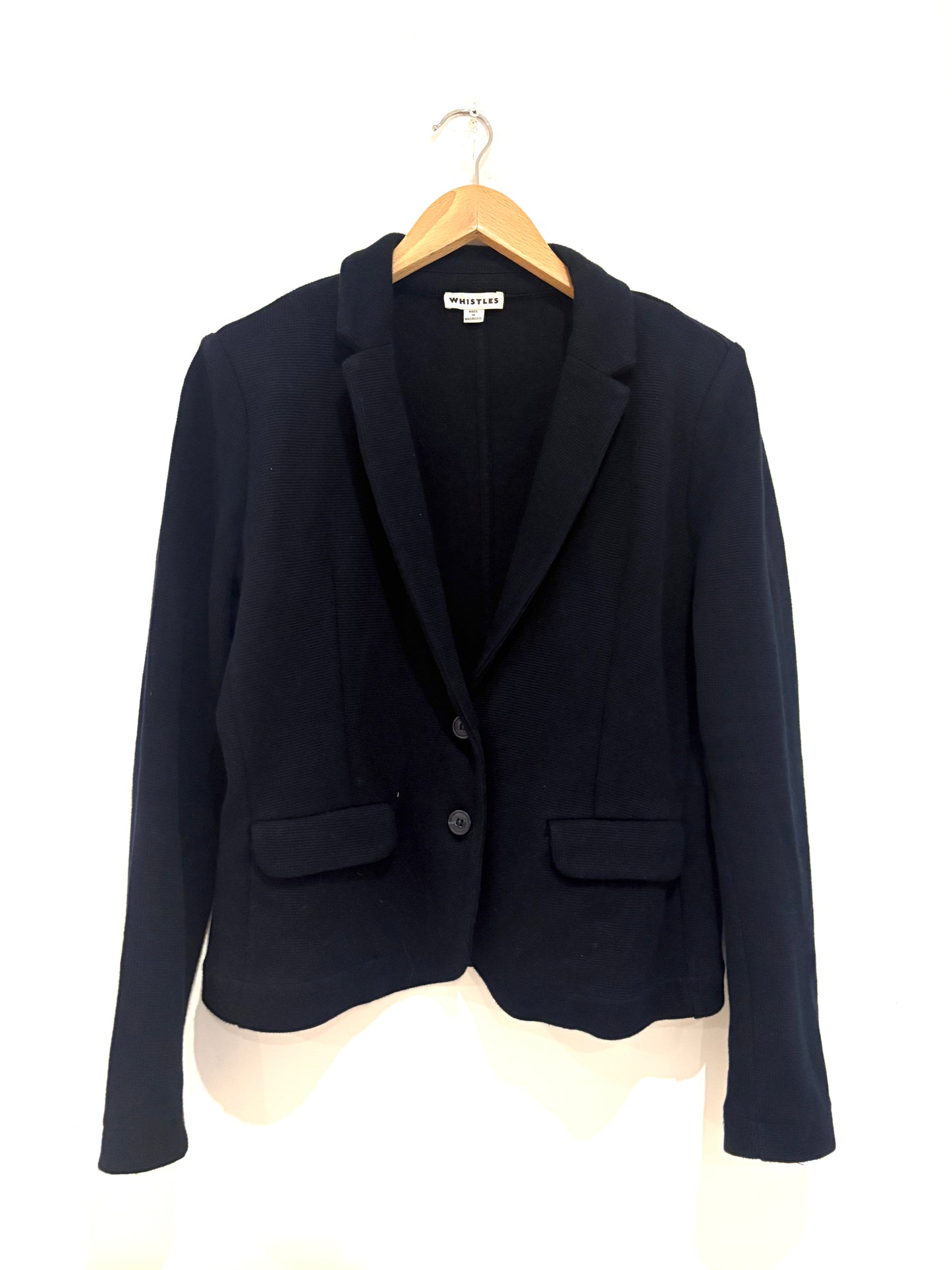 Whistles Navy Cotton Blazer UK 14