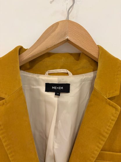 Me+Em Mustard Yellow Velvet Blazer UK 14