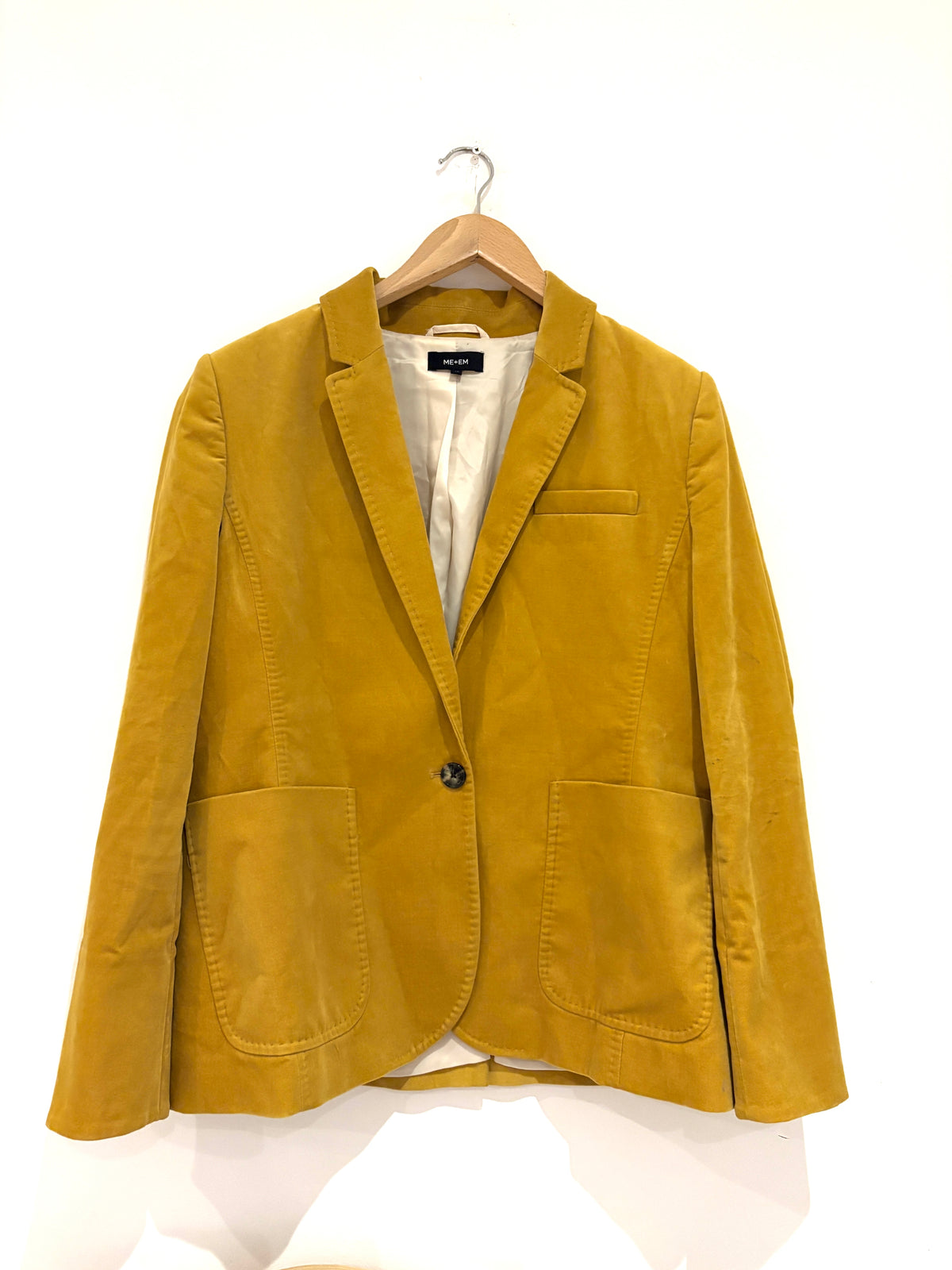Me+Em Mustard Yellow Velvet Blazer