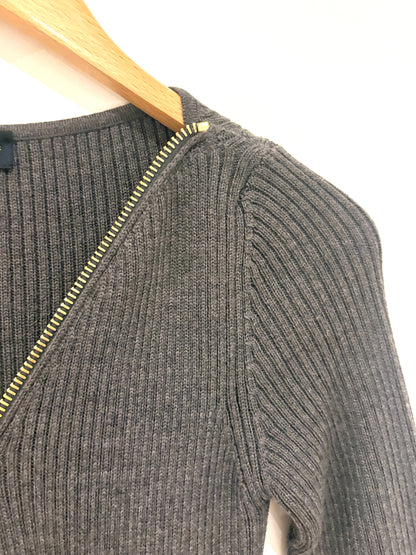 Luisa Spagnoli Wool Grey Knit Midi Ribbed Dress S