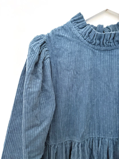 Johanna Sands Blue Corduroy Dress UK 14