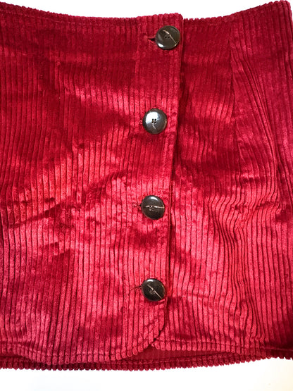 Sézane Berry Corduroy Mini Skirt UK 8