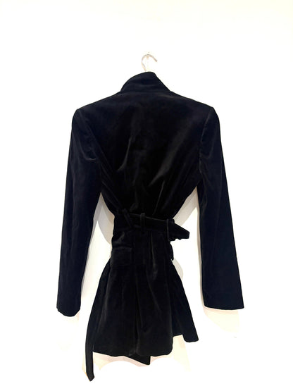 Racil Double Breasted Black Belted Blazer UK 8
