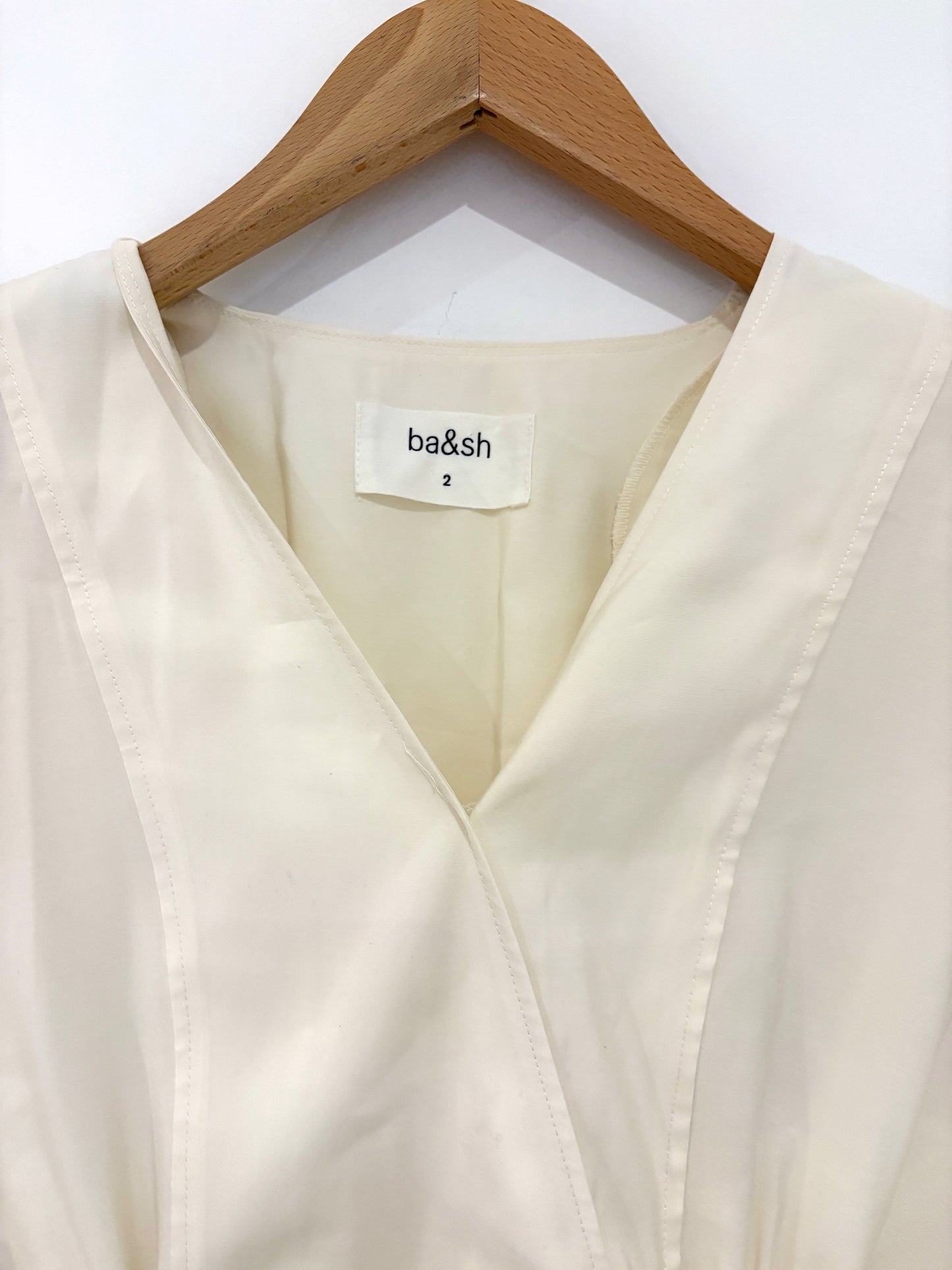 Ba&Sh Cream Belted Wrap Dress M