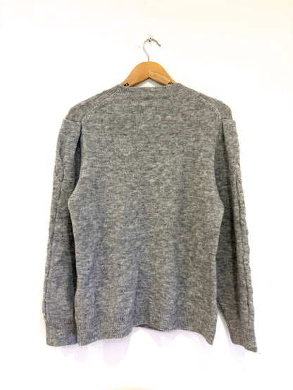 Massimo Dutti Grey Cable Knit L