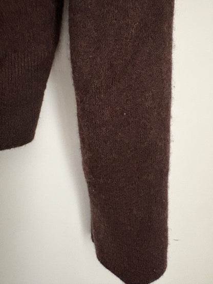 Me+Em Chocolate Brown Cashmere Zip Up S