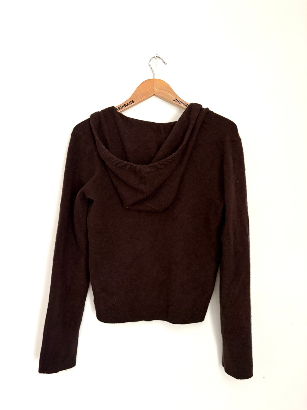 Me+Em Chocolate Brown Cashmere Zip Up S
