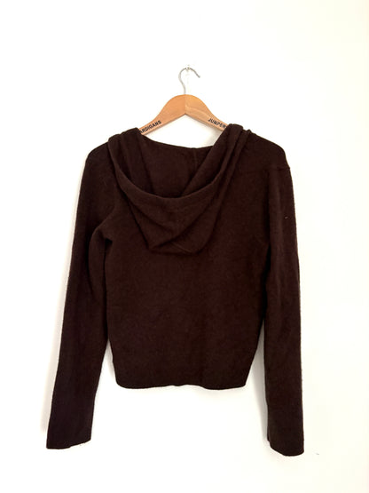 Me+Em Chocolate Brown Cashmere Zip Up S
